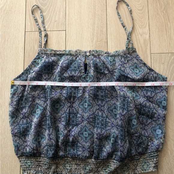 American Eagle Outfitters Boho Chiffon Camisole Top in Blue Size M - Picture 3 of 12